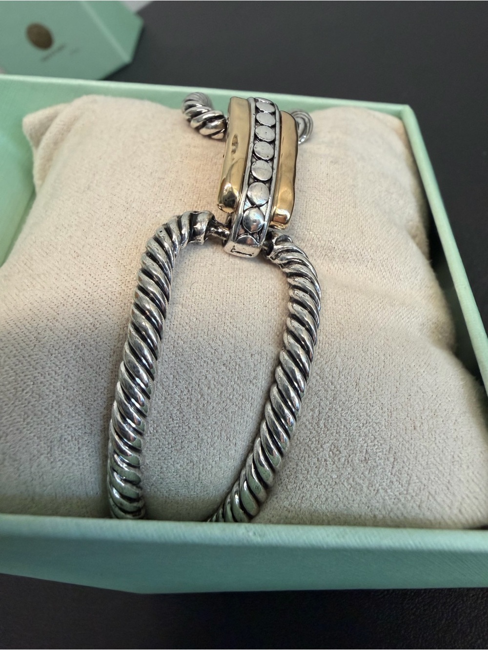 True To Form | Two-Tone Rope-Link Toggle Lock Statement Bracelet ✨ - Picture 3 of 8